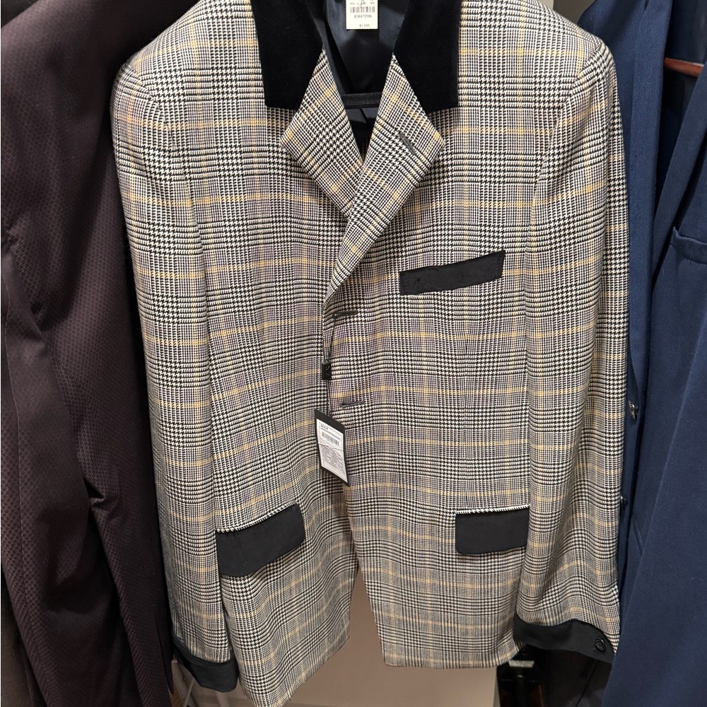 Yves Saint Laurent Black and Gray Sport Coat
